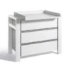 Schardt Milano Pinie Wickelkommode Weiß/Silber 3 Schubkästen - Mit Wickelaufsatz