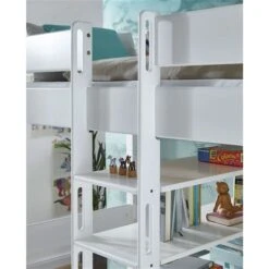 Relita NOEL Hochbett Buche Massiv Weiß Inklusive Schreibtisch, Zum Einzelbett Umbaubar -Babyprodukte noel weiss detail gr 1