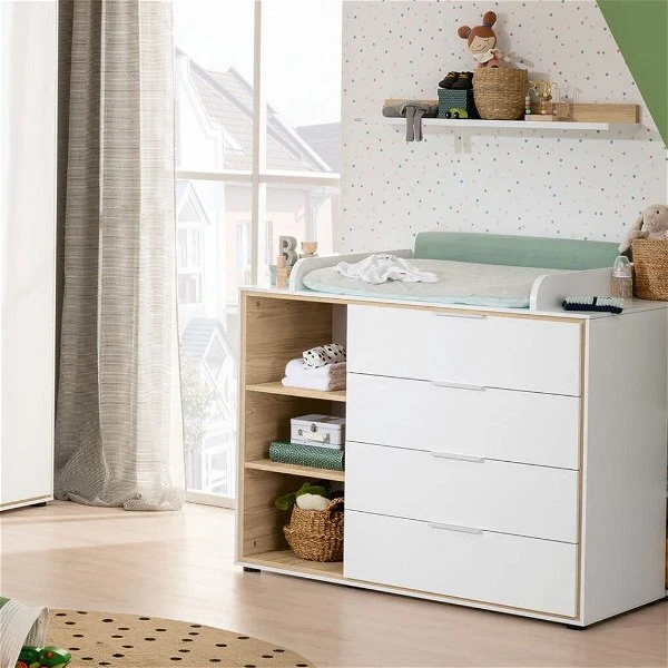Paidi Lieven Wickelkommode Offen Inkl. Aufsatz Kreideweiß/Eiche-Montana-Nachbildung 1 Paidi Lieven Wickelkommode Offen Inkl. Aufsatz Kreideweiß/Eiche-Montana-Nachbildung