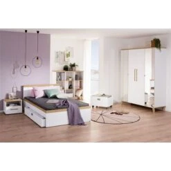 Paidi Oscar Jugendzimmer Mit Schrank 4T Kreideweiß/Eiche-Nebraska - Zum Aktionspreis