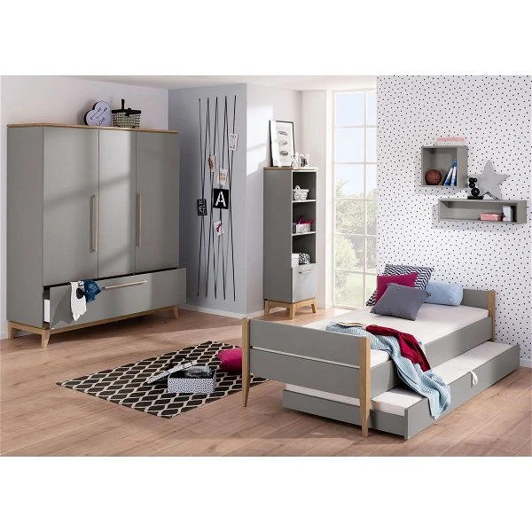 Paidi Sten Jugendzimmer Schiefergrau/Eiche Massiv Mit Schrank 3T 1S - Zum Aktionspreis 1 Paidi Sten Jugendzimmer Schiefergrau/Eiche Massiv Mit Schrank 3T 1S - Zum Aktionspreis