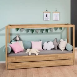 Paidi Sten Liege Eiche Massiv 90x200 Cm Schräge Füße, Umbaubar