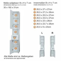 Trendteam Skin Hochschrank Offenes Fach Weiß Hochglanz -Babyprodukte skin bd 1116 103 01 freisteller datenblatt