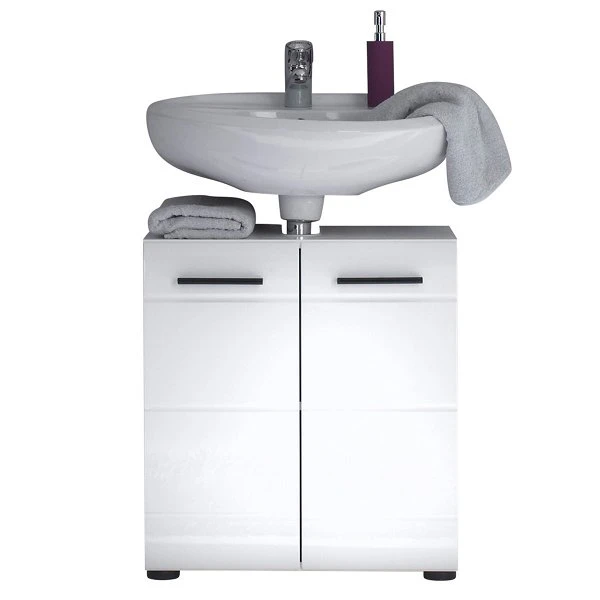 Trendteam Skin Waschbeckenunterschrank Weiß Hochglanz 2 Trendteam Skin Waschbeckenunterschrank Weiß Hochglanz – Bild 2