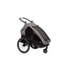 XLC Kinderanhänger MONO S Grau/beige/anthrazit Inkl. Buggyrad & Rücklicht