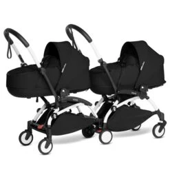 BABYZEN™ YOYO² Zwillingskinderwagen Black Gestell White